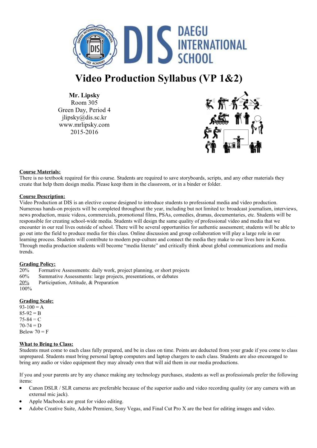 Video Production Syllabus (VP 1&2)