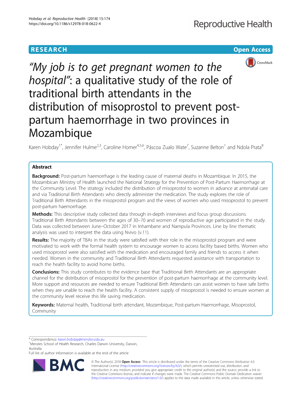 “My Job Is to Get Pregnant Women to the Hospital”: a Qualitative Study Of