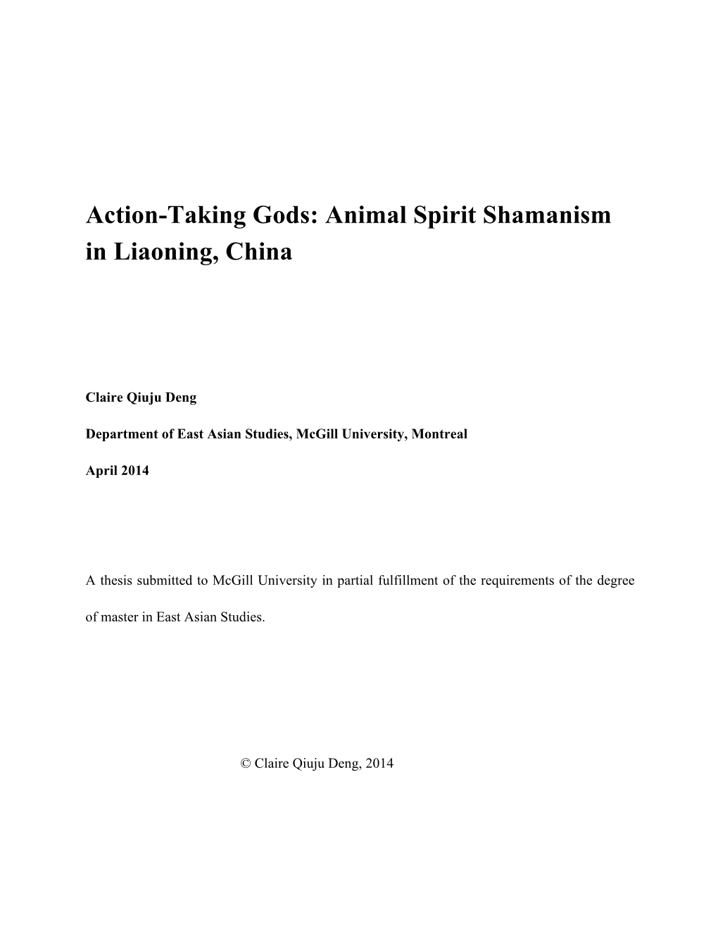 Animal Spirit Shamanism in Liaoning, China
