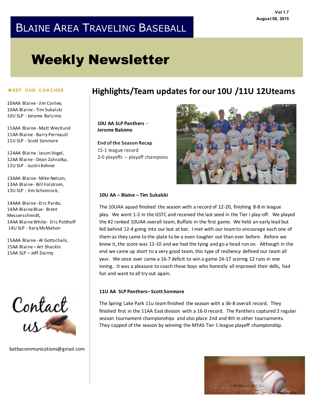 Weekly Newsletter