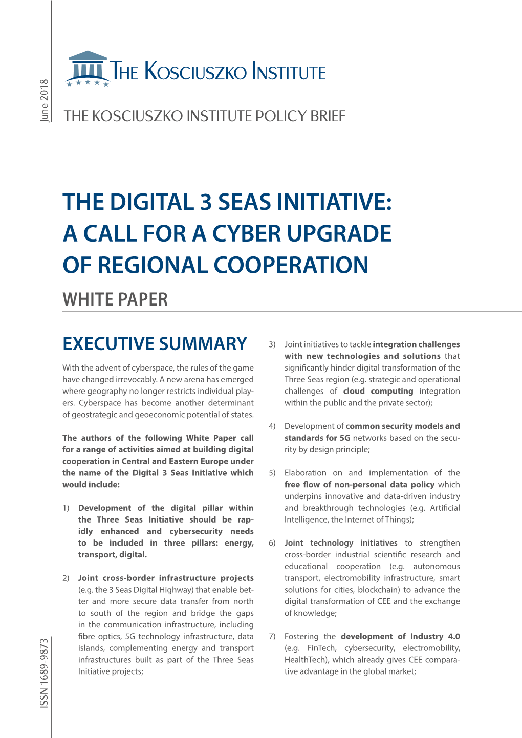 The Digital 3 Seas Initiative: a Call for a Cyber Upgrade of Regional Cooperation White Paper