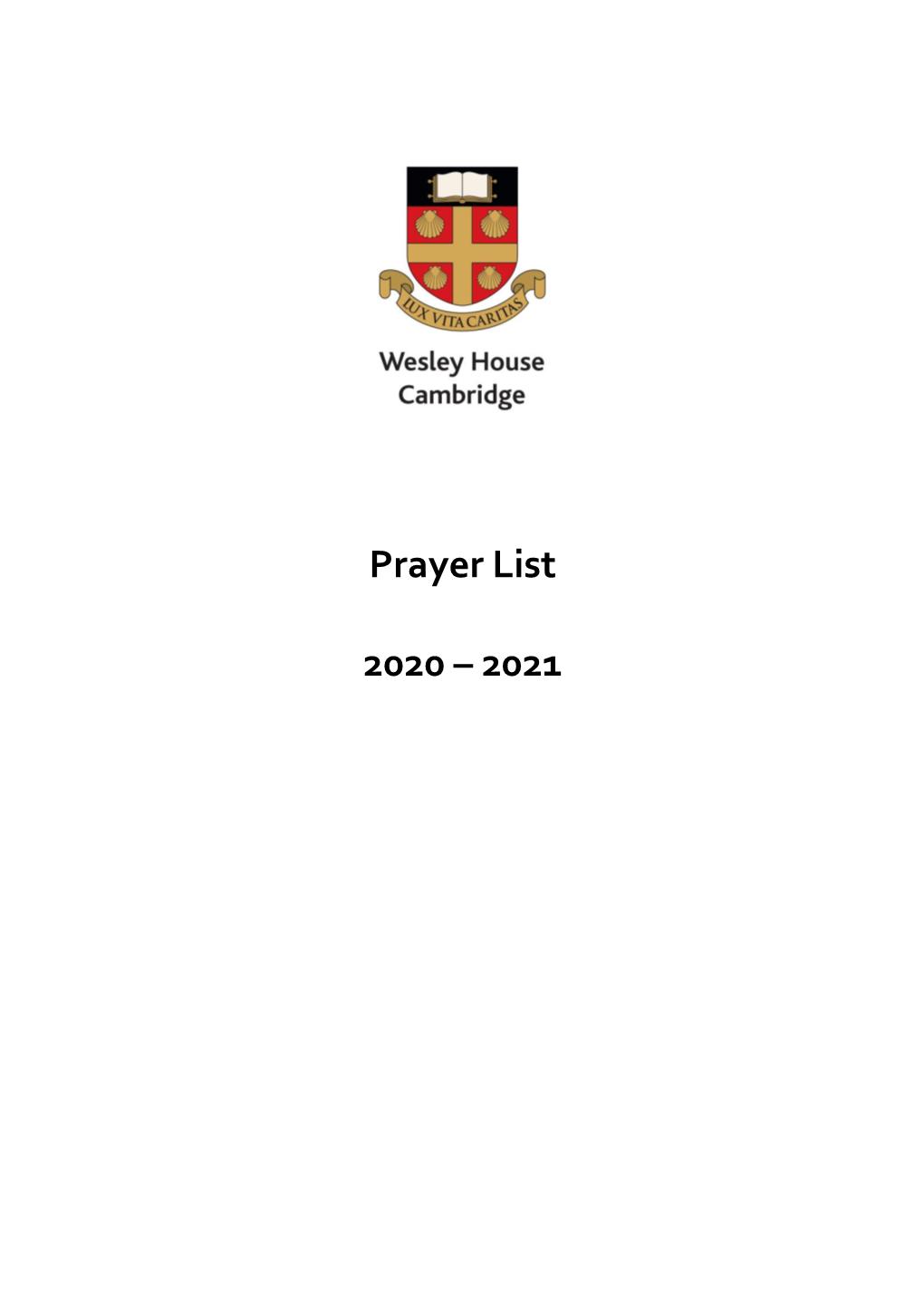 Prayer List 2020 – 2021