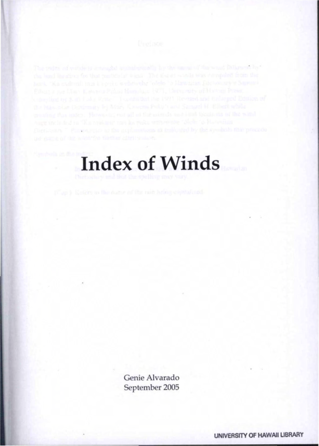 Index of Winds