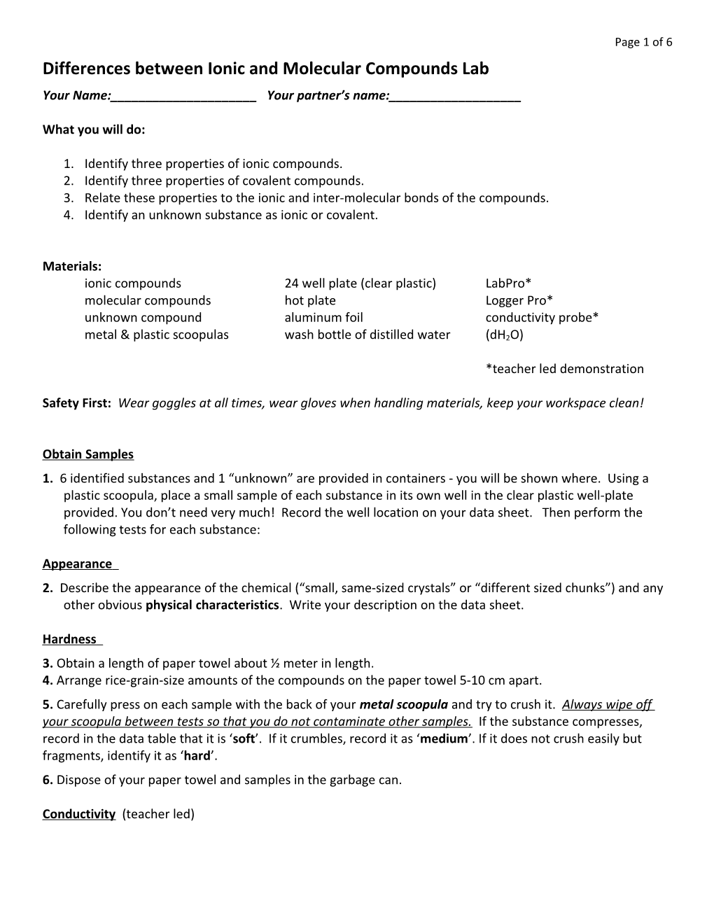 Differences Between Ionic and Molecular Compounds