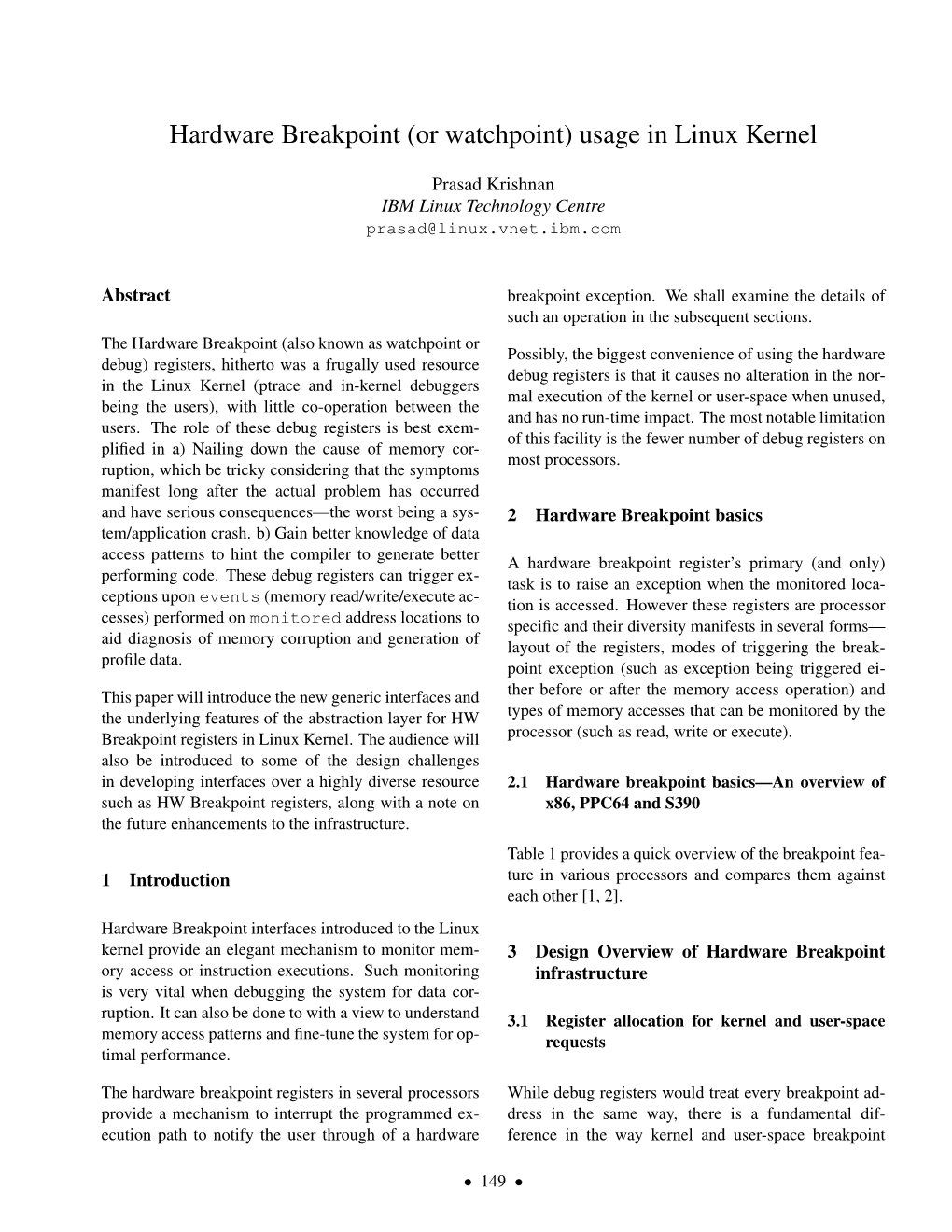 Hardware Breakpoint (Or Watchpoint) Usage in Linux Kernel