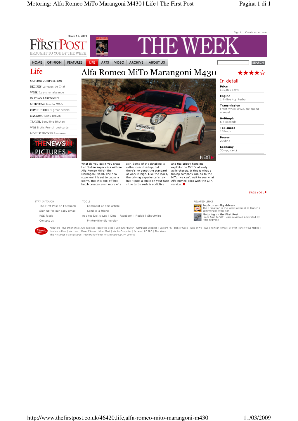 Alfa Romeo Mito Marangoni M430 | Life | the First Post Pagina 1 Di 1