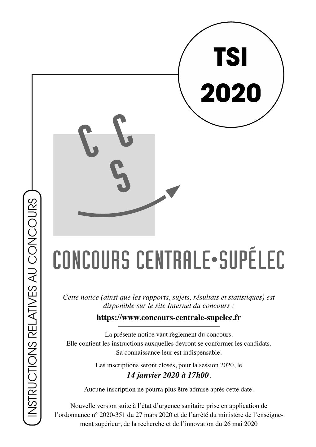 Notice Pour Le Concours Centrale-Supélec 2020