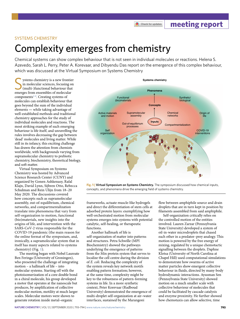 Complexity Emerges from Chemistry Chemical Systems Can Show Complex Behaviour That Is Not Seen in Individual Molecules Or Reactions