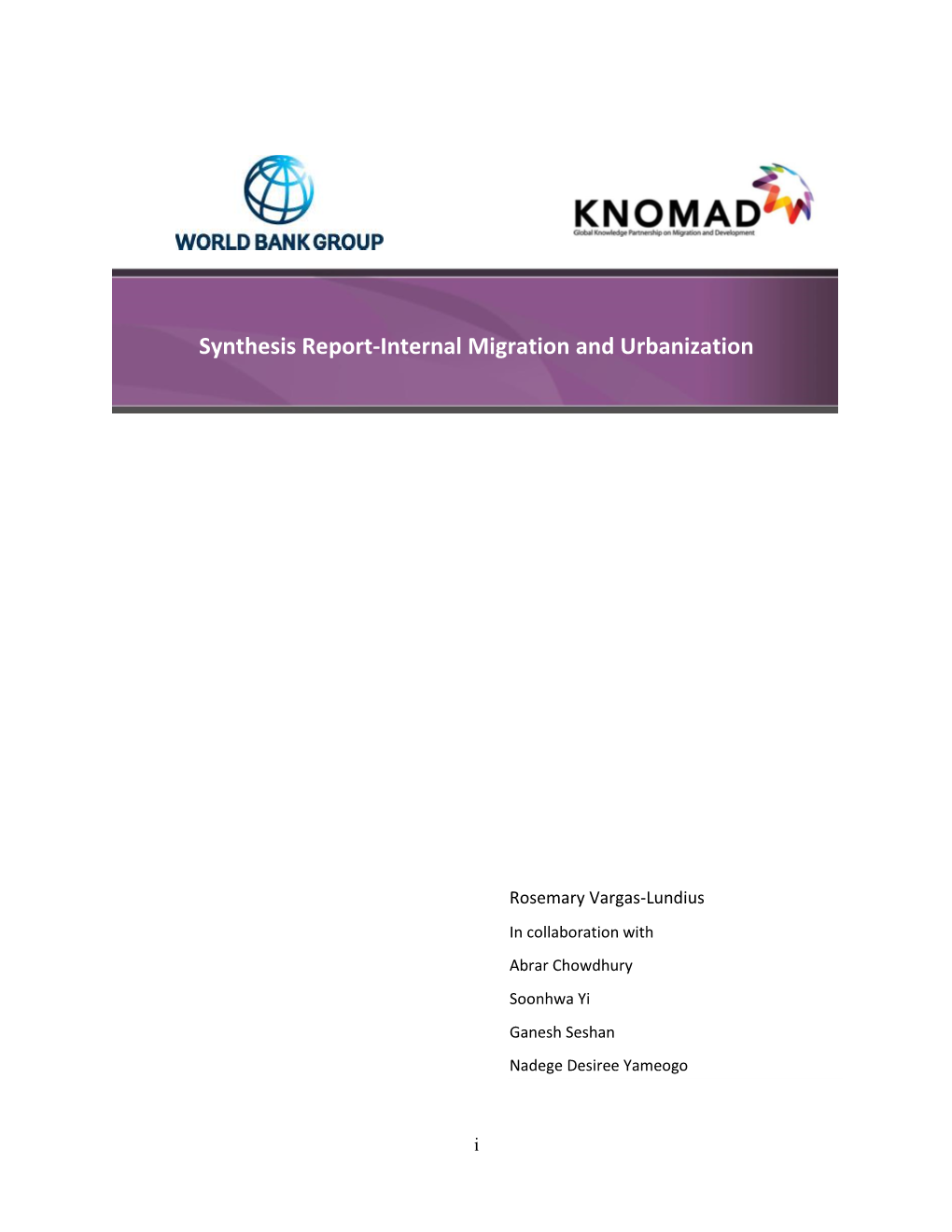 Synthesis Report-Internal Migration and Urbanization