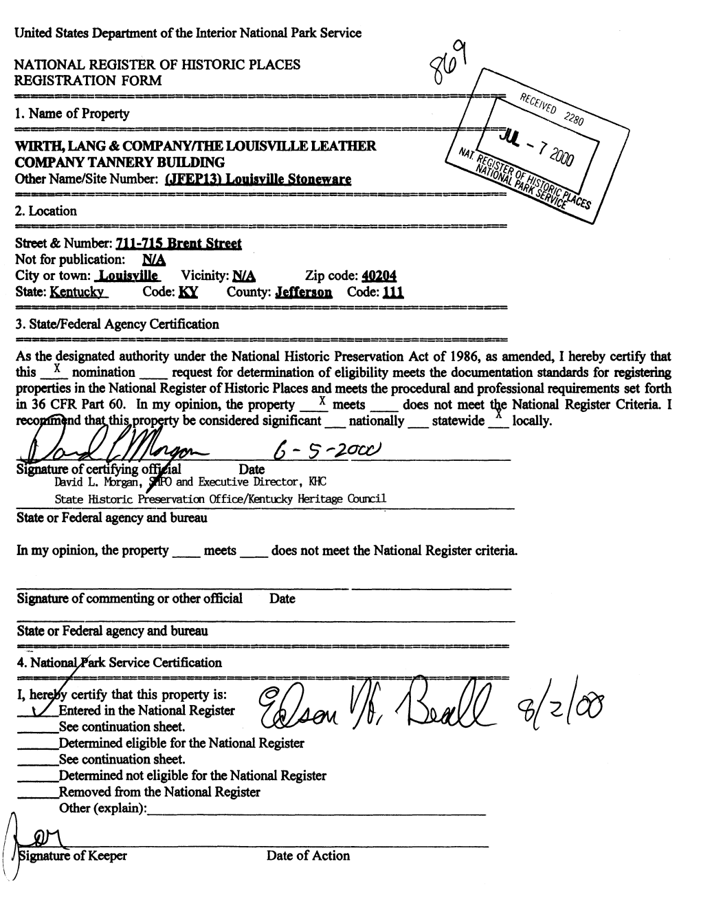 1. Name of Property Properties in the National Register of Historic Places