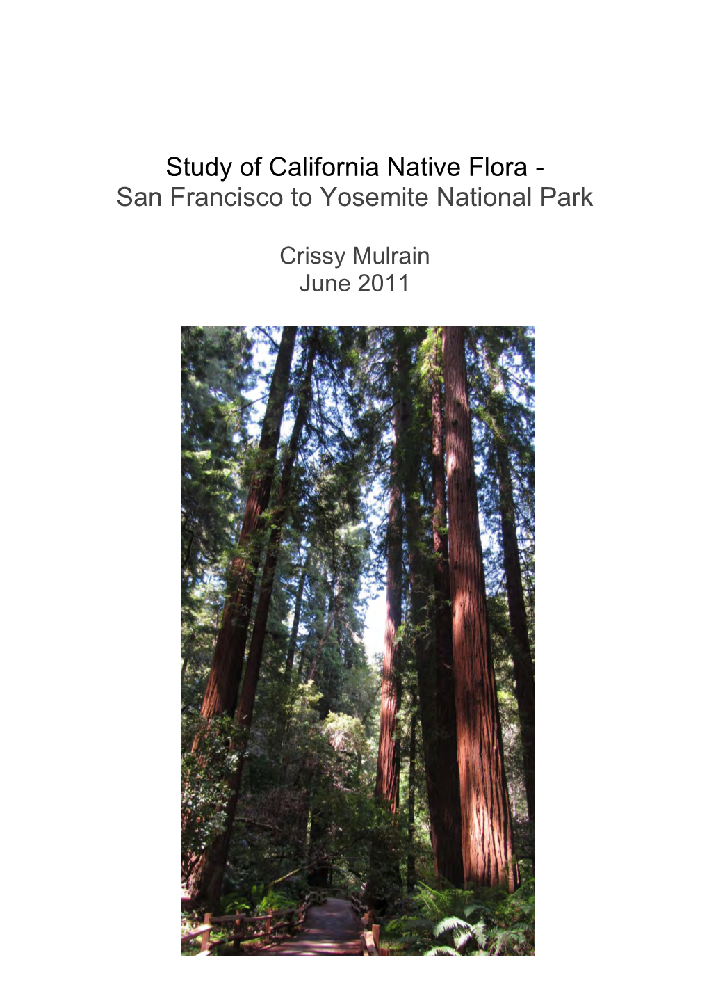 Study of California Native Flora- San Francisco to Yosemite National Park