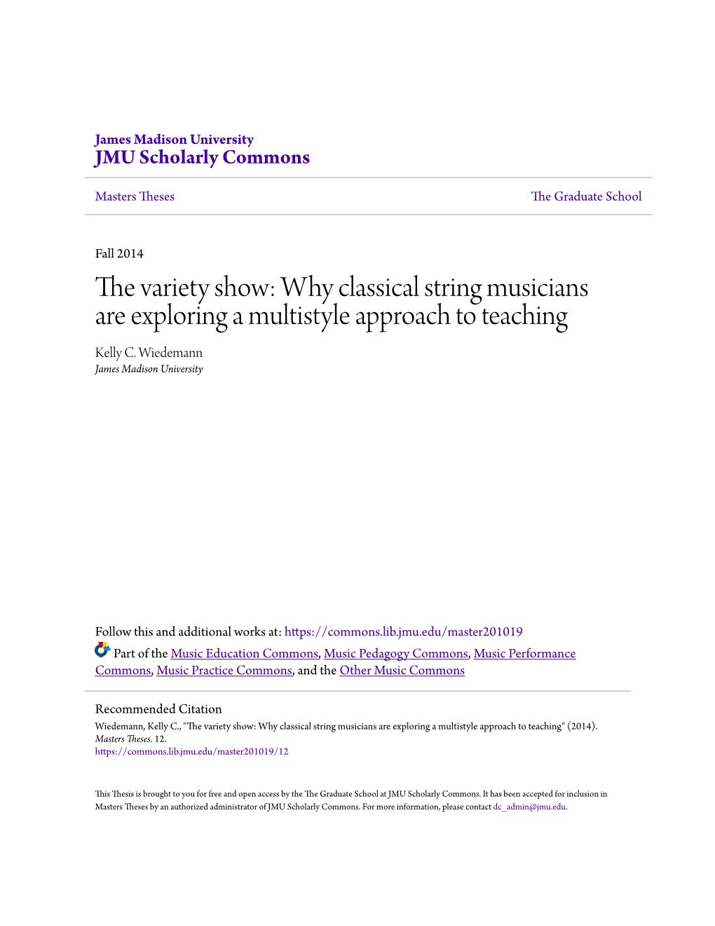 Why Classical String Musicians Are Exploring a Multistyle Approach to Teaching Kelly C