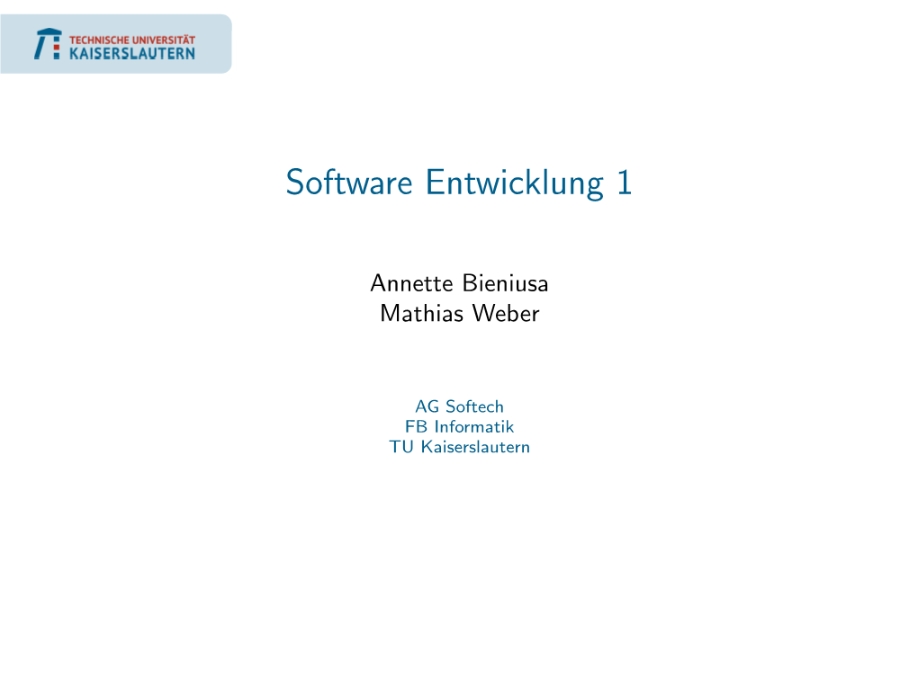 Software Entwicklung 1