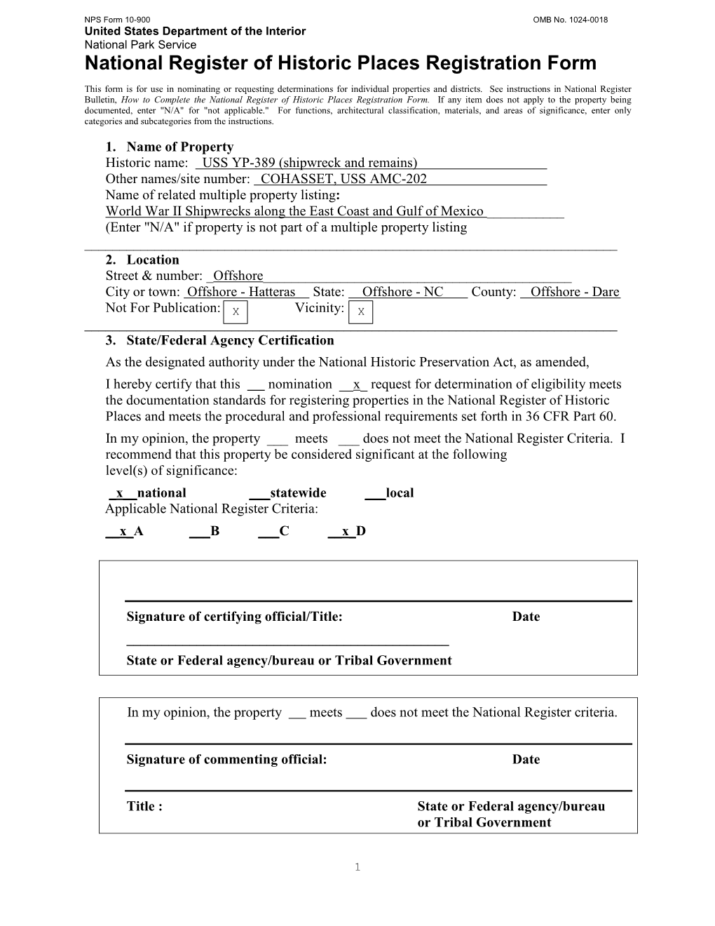 National Register of Historic Places Registration Form