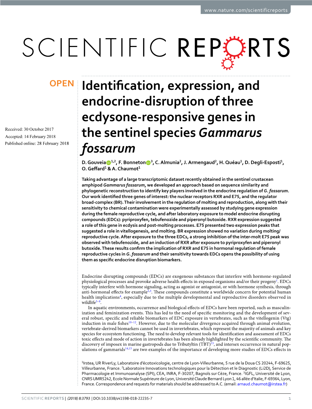 Identification, Expression, and Endocrine-Disruption of Three