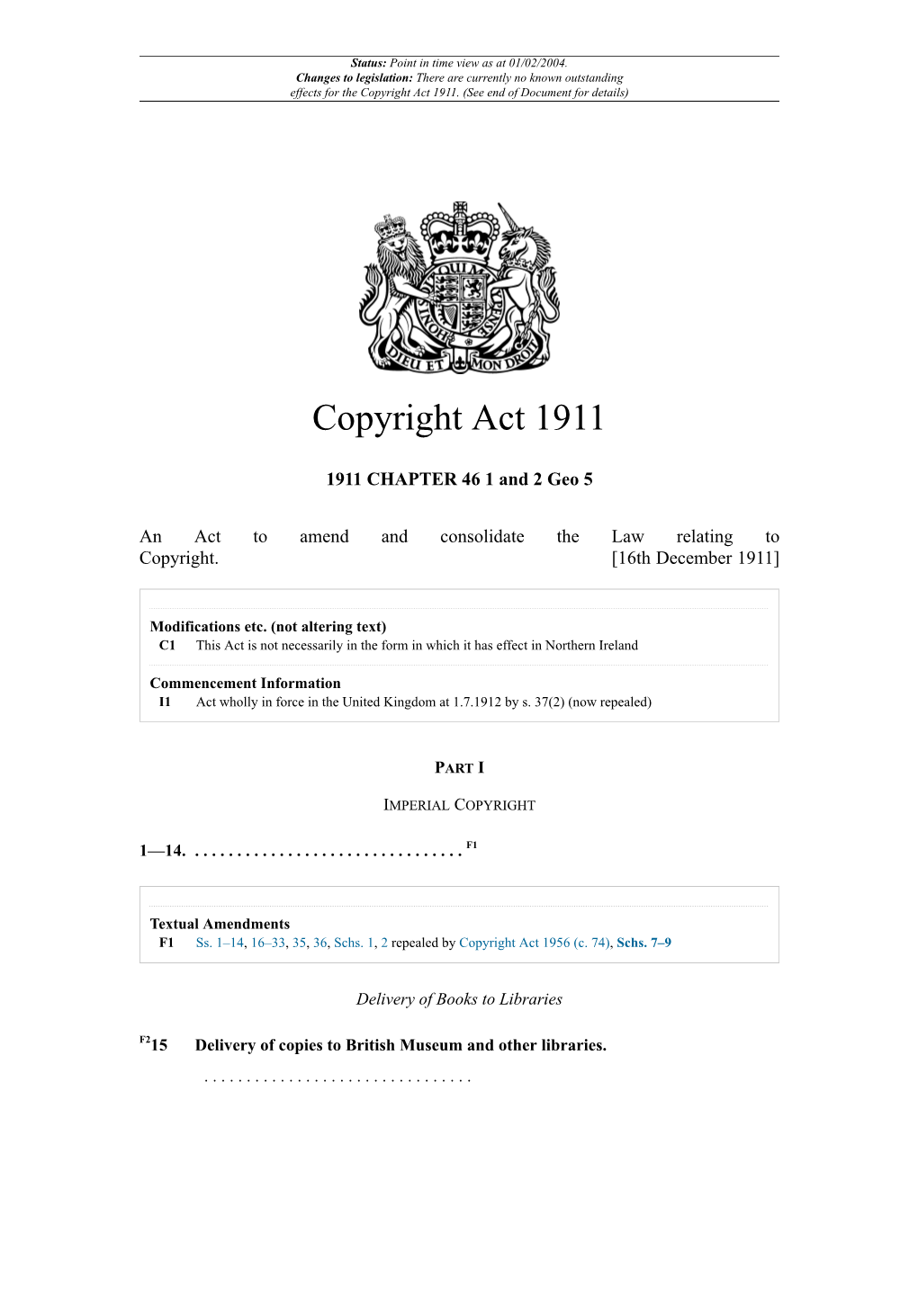 Copyright Act 1911