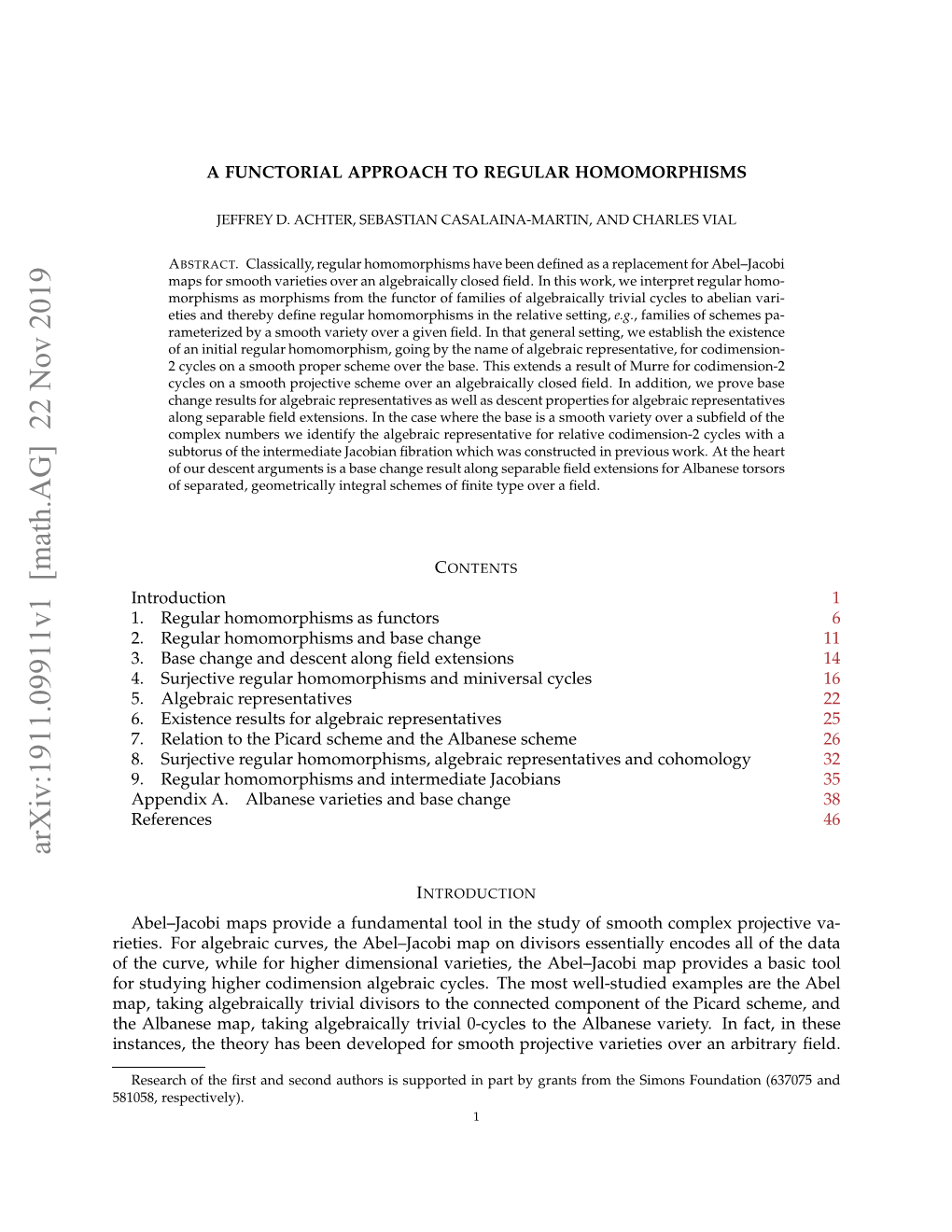 Arxiv:1911.09911V1 [Math.AG] 22 Nov 2019 808 Respectively)