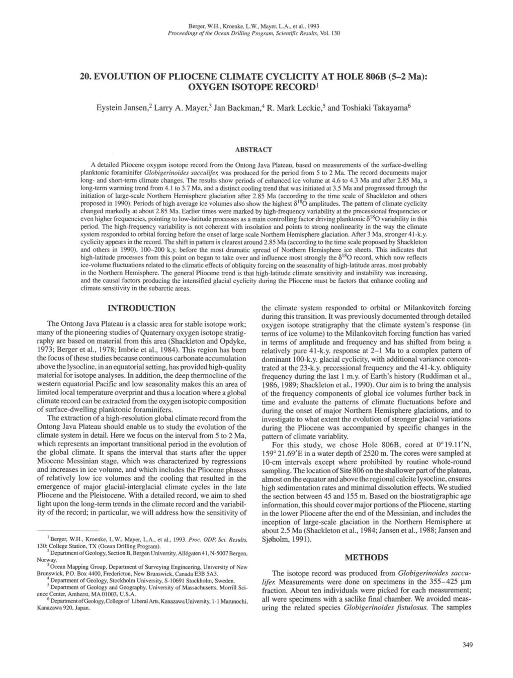 Oxygen Isotope Record1