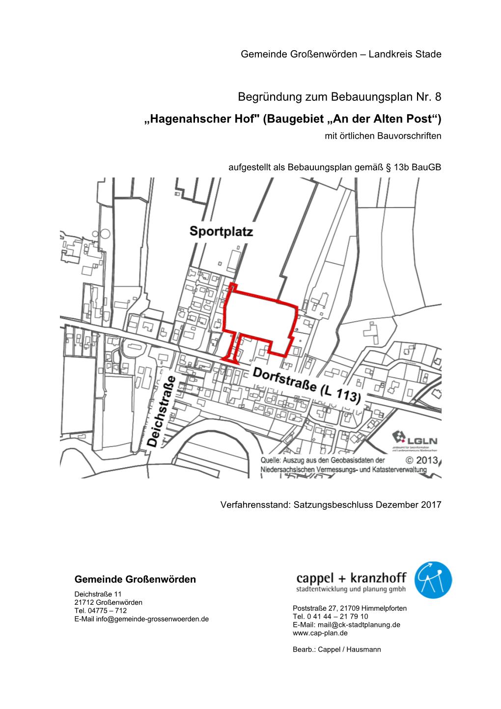 Gemeinde Engelschoff, Bebauungsplan Nr