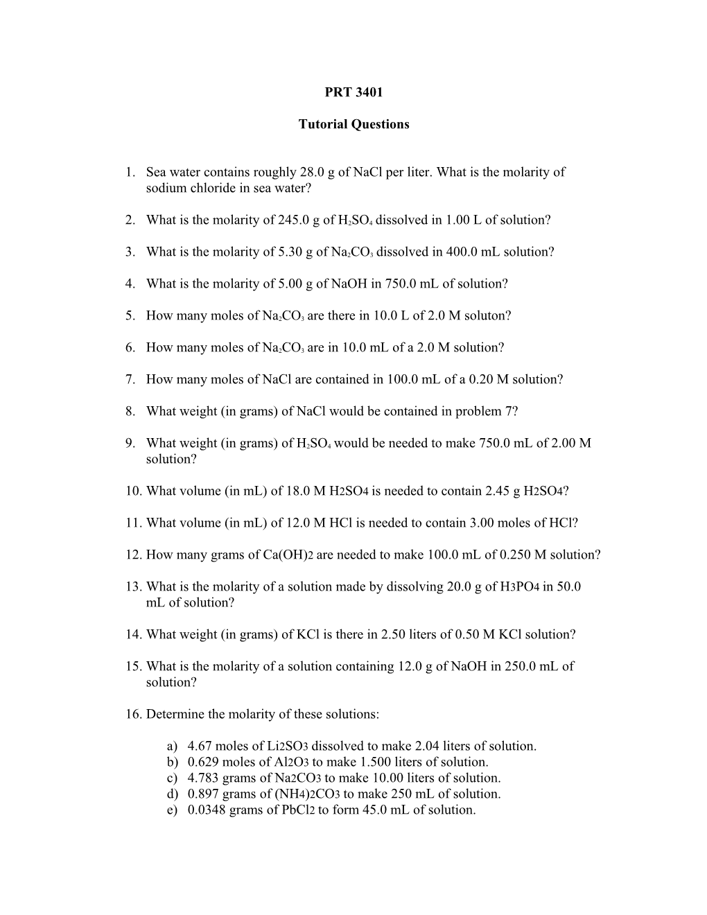 Tutorial Questions s1