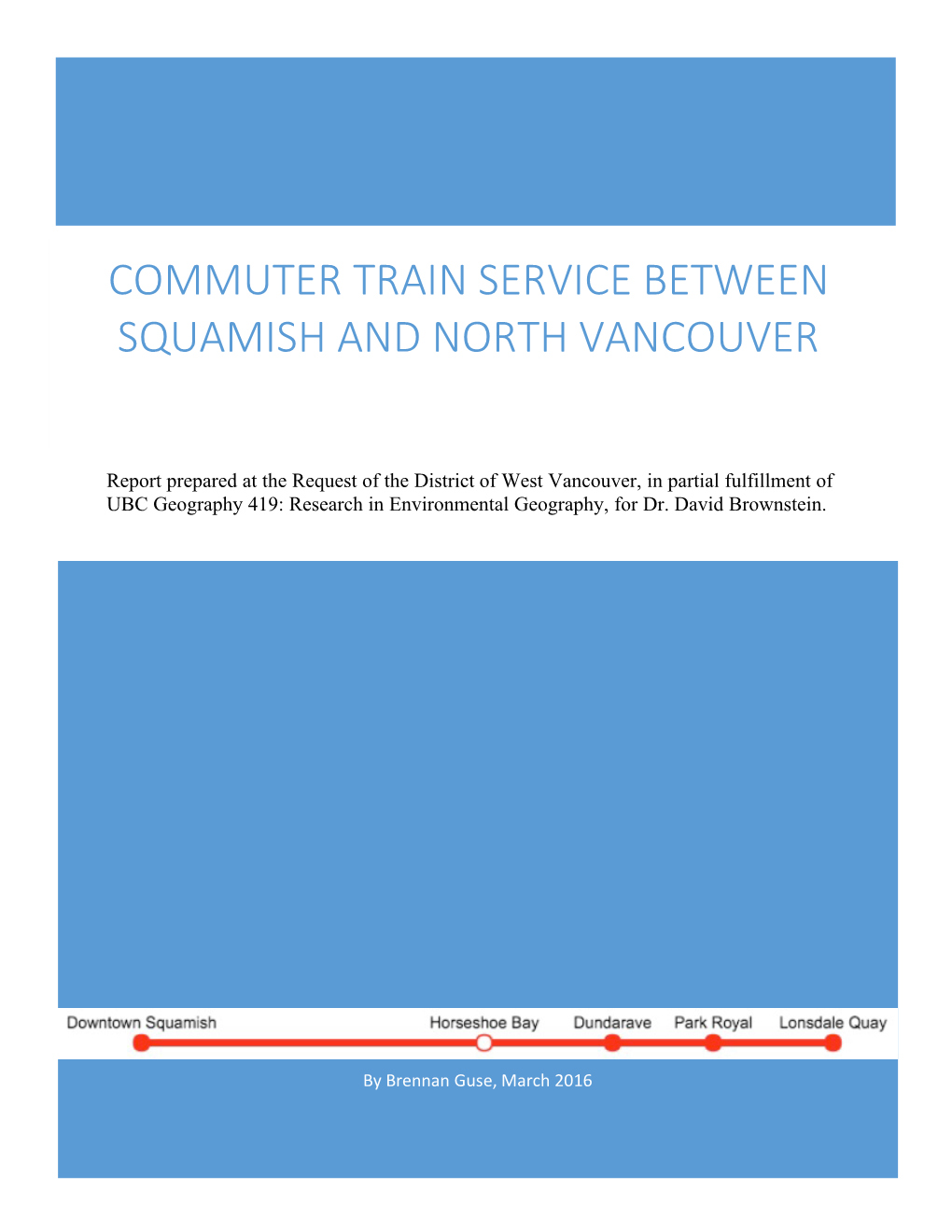 Commuter Train Service Between Squamish and North Vancouver