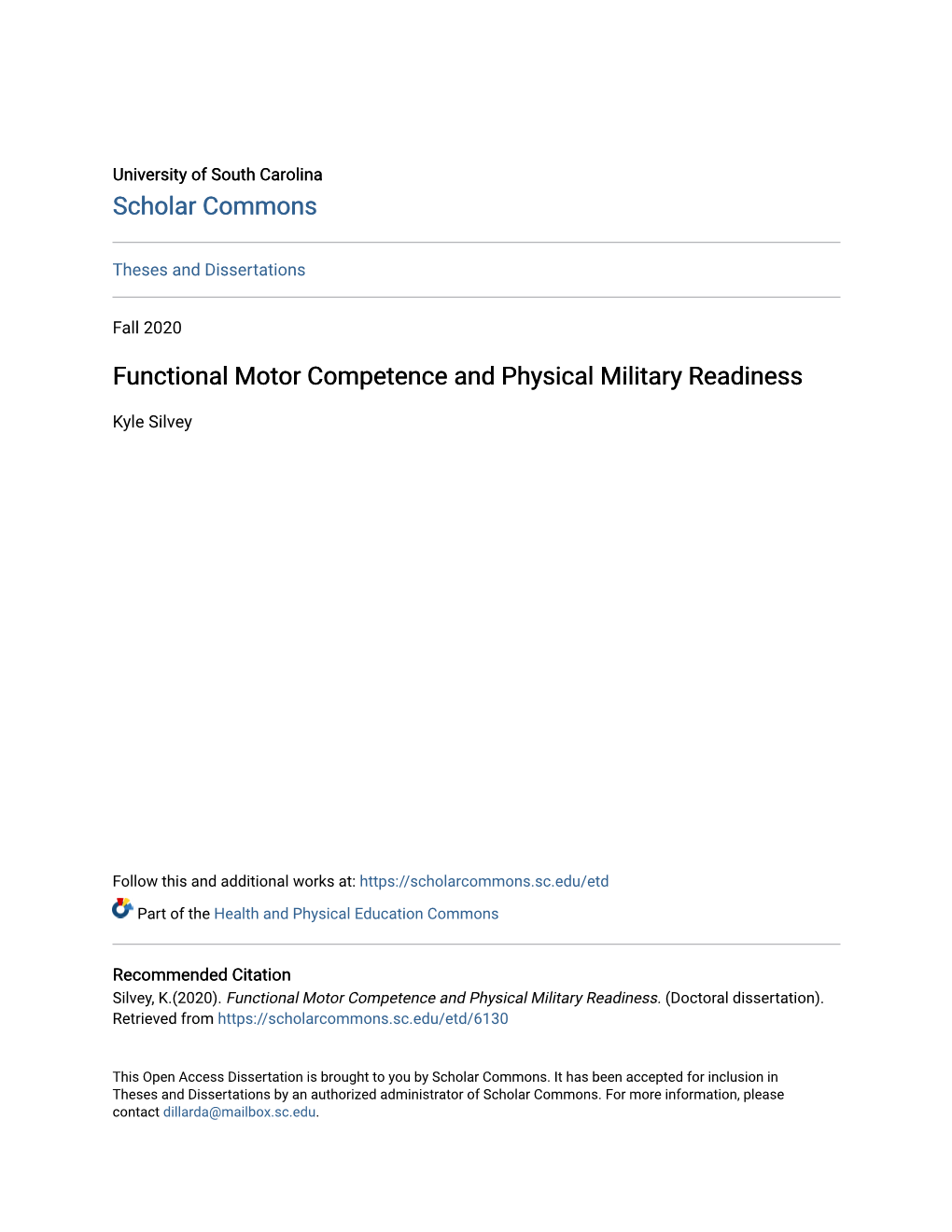 Functional Motor Competence and Physical Military Readiness