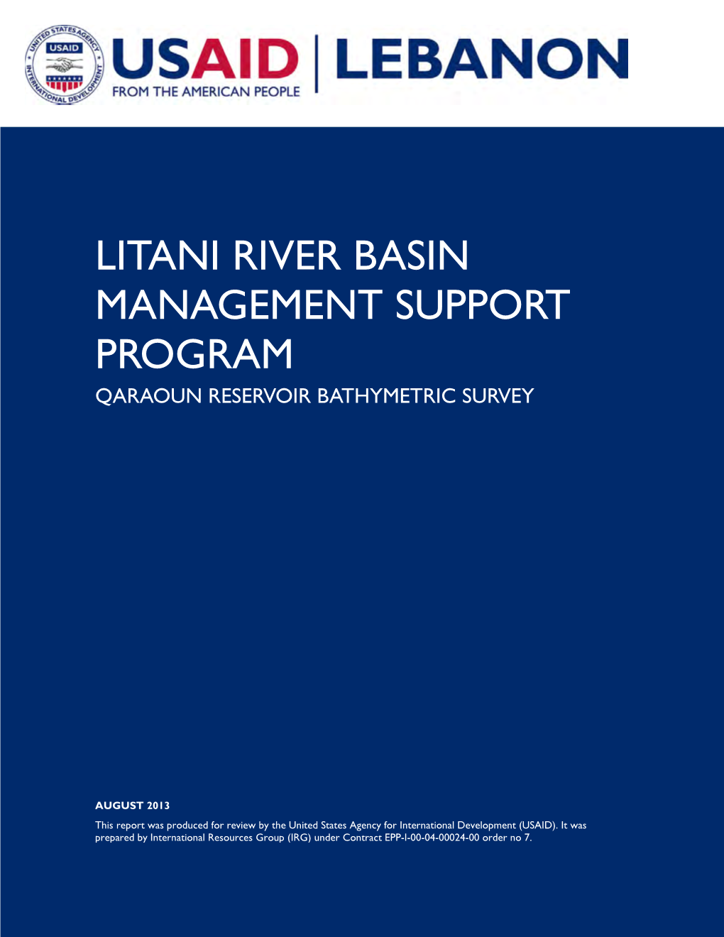 Qaraoun Reservoir Bathymetric Survey-2013