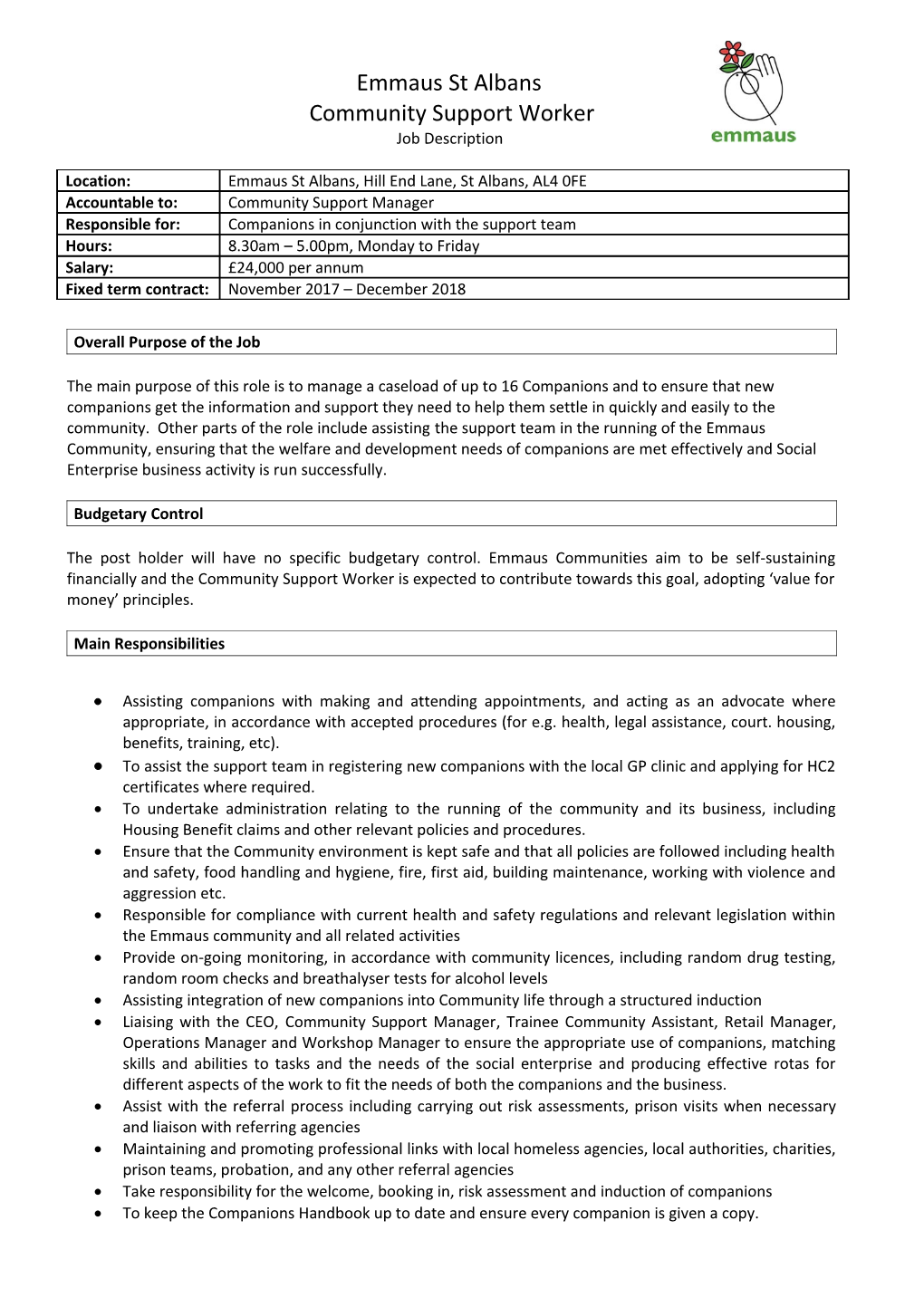 Community Support Worker