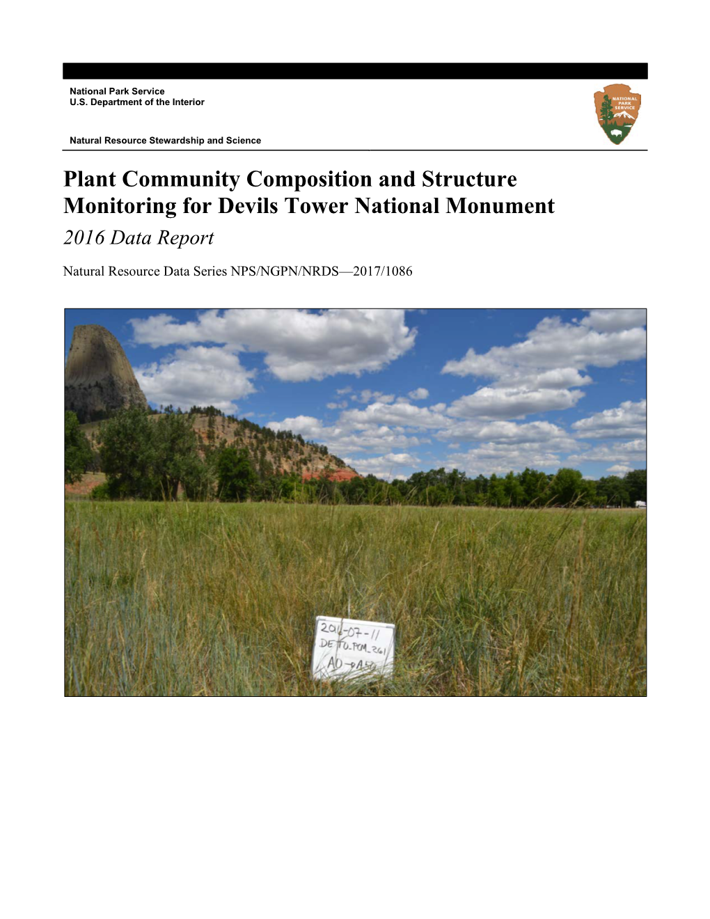 Plant Community Composition and Structure Monitoring for Devils Tower National Monument 2016 Data Report