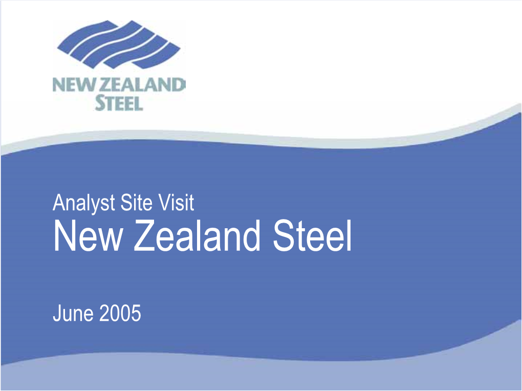 Analyst Site Visit New Zealand Steel