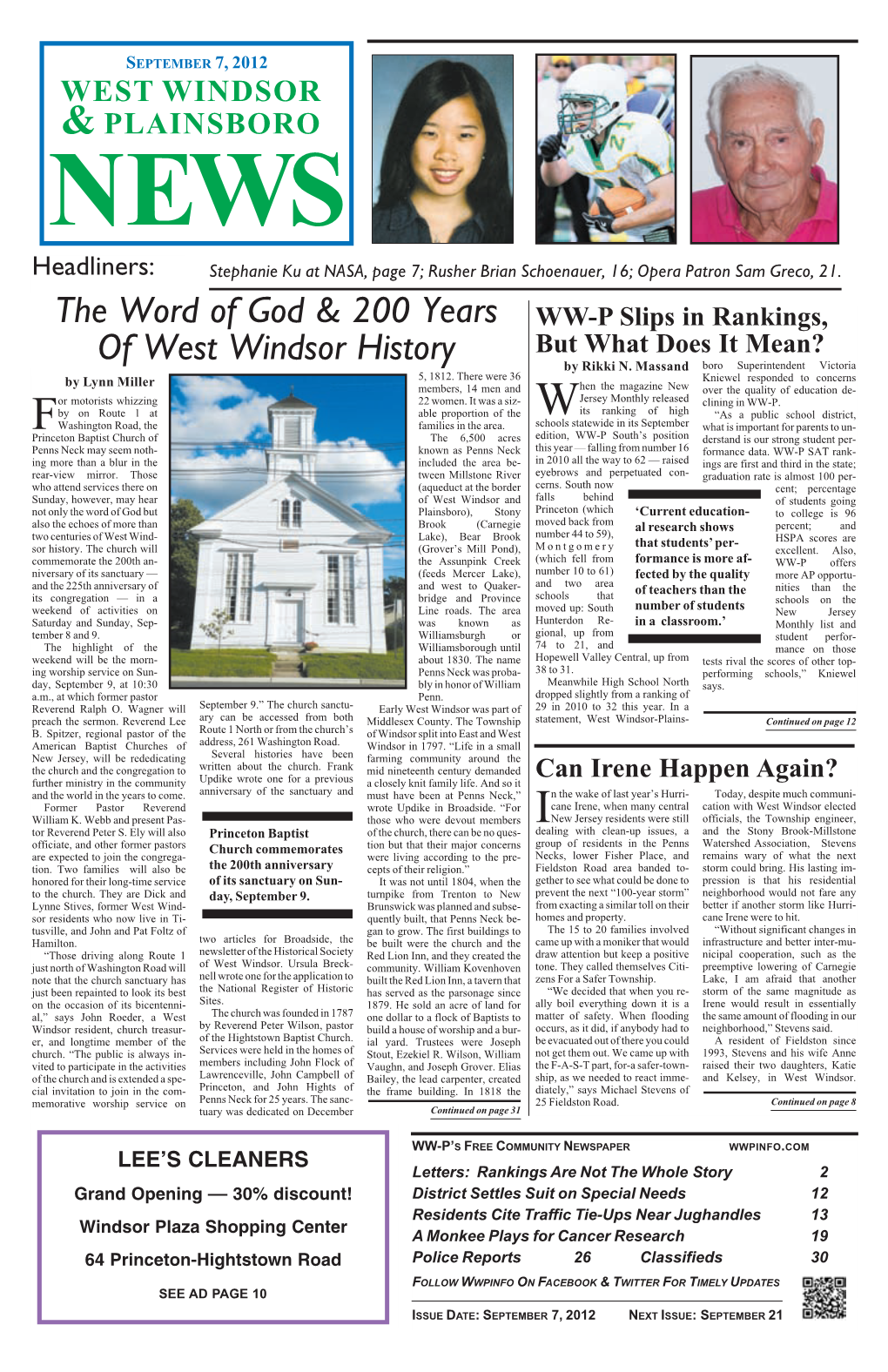 The Word of God & 200 Years of West Windsor History