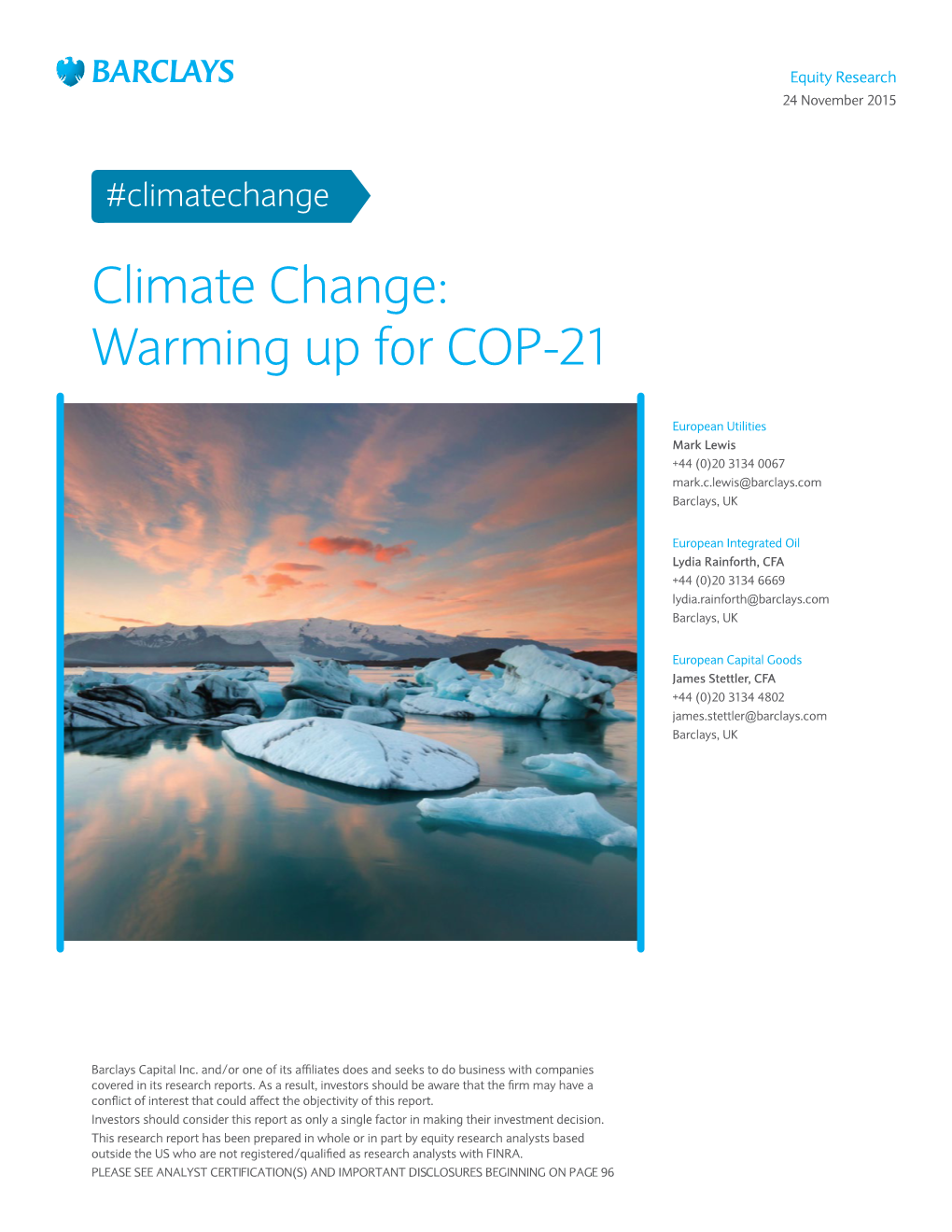 Climate Change: Warming up for COP-21