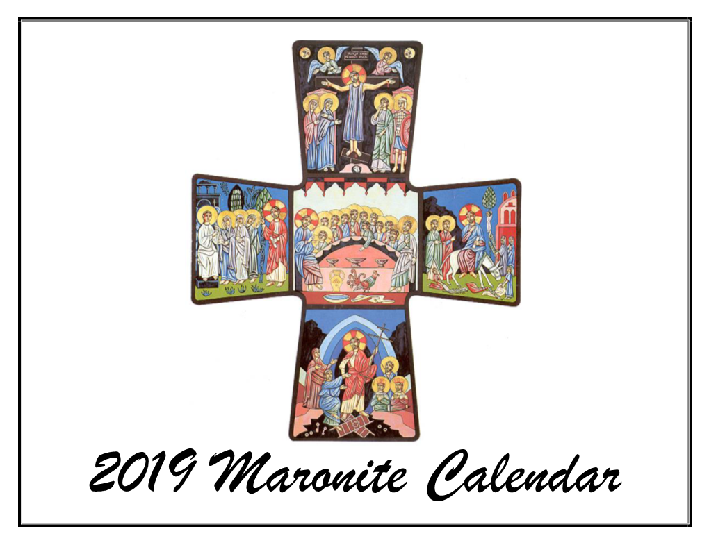 2019 Maronite Calendar الذبيحة اإللهية -- Divine Liturgy