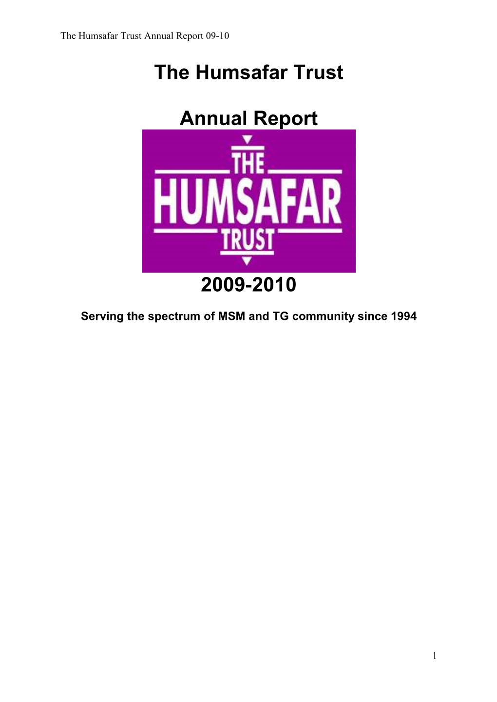 The Humsafar Trust Annual Report 2009-2010