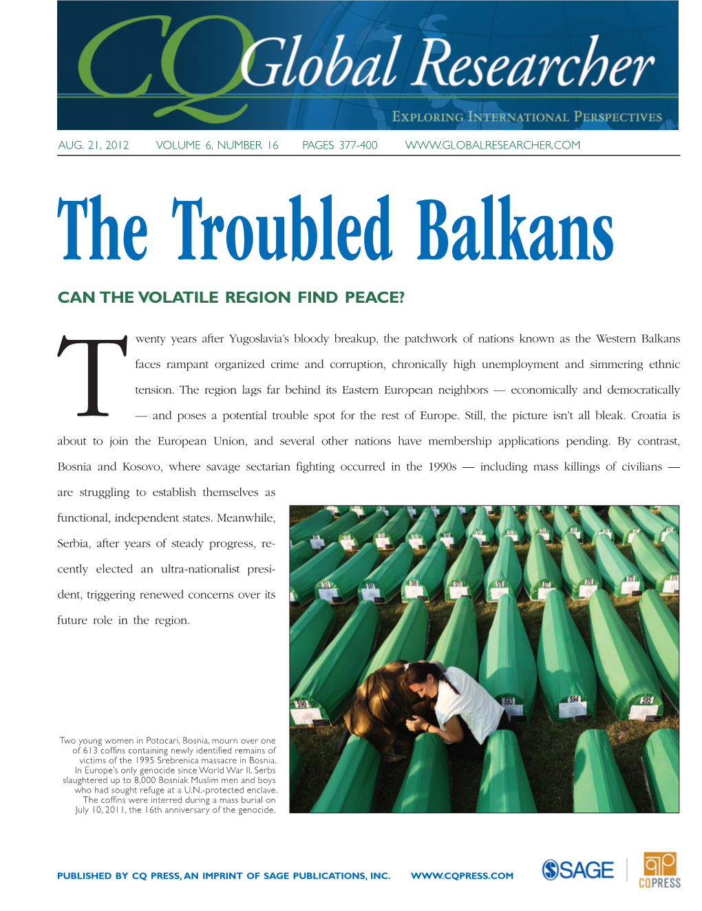 CQGR the Troubled Balkans