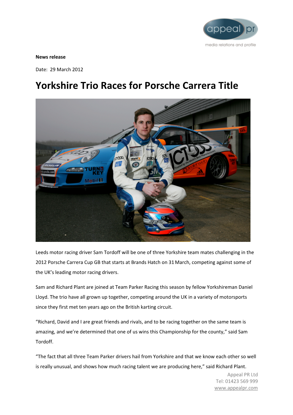 Yorkshire Trio Races for Porsche Carrera Title