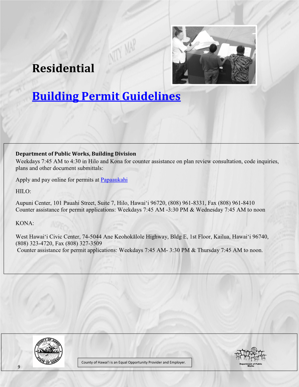 Residential Building Permit Guidelines