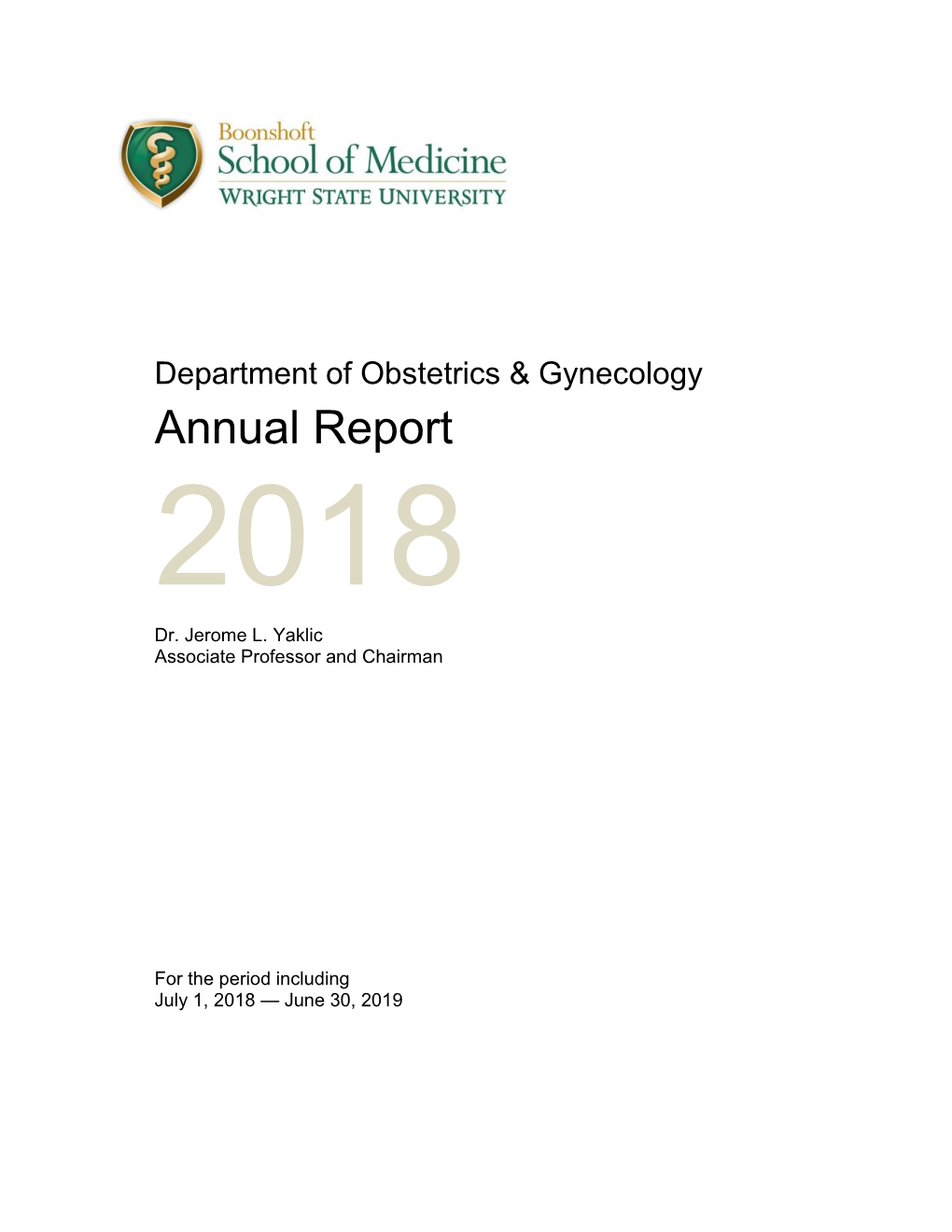 Obstetrics & Gynecology Annual Report