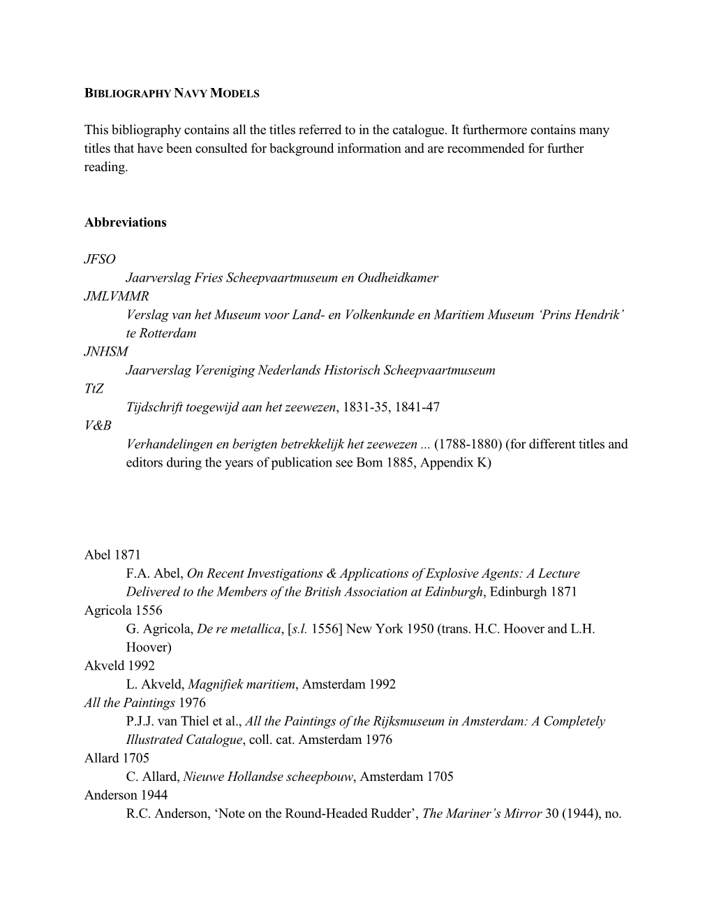 Abbreviations / Afkortingen