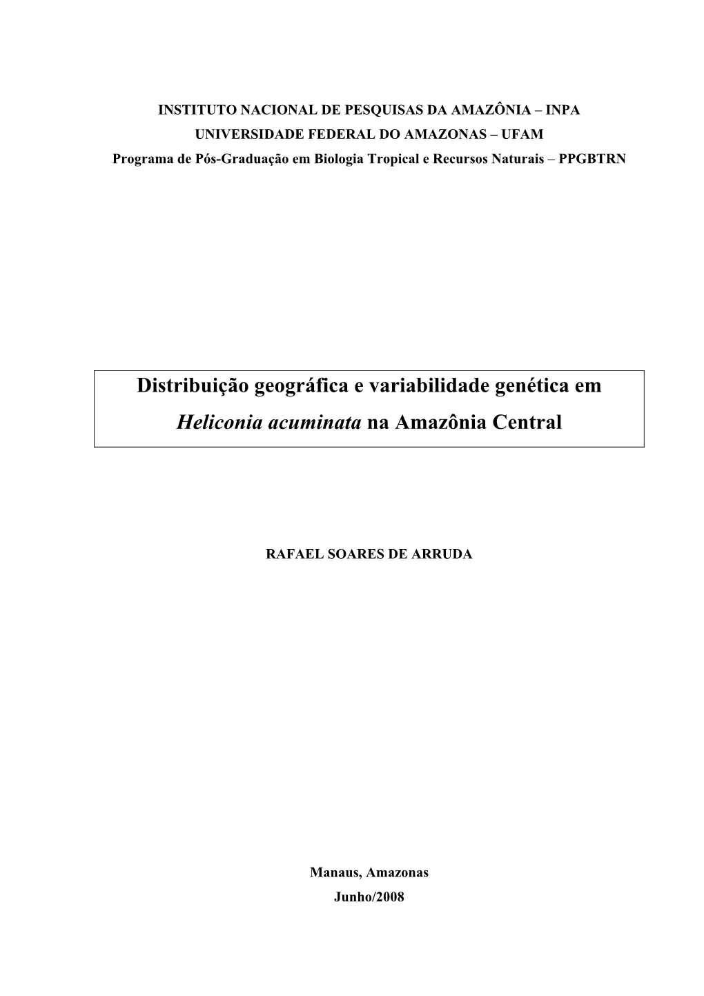 Instituto Nacional De Pesquisas Da Amazônia