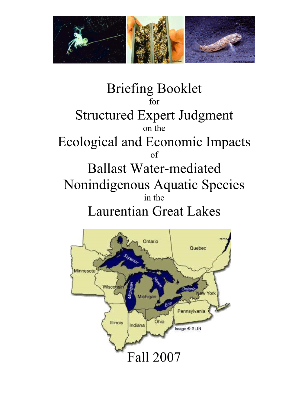 Briefing Booklet Structured Expert Judgment Ecological and Economic