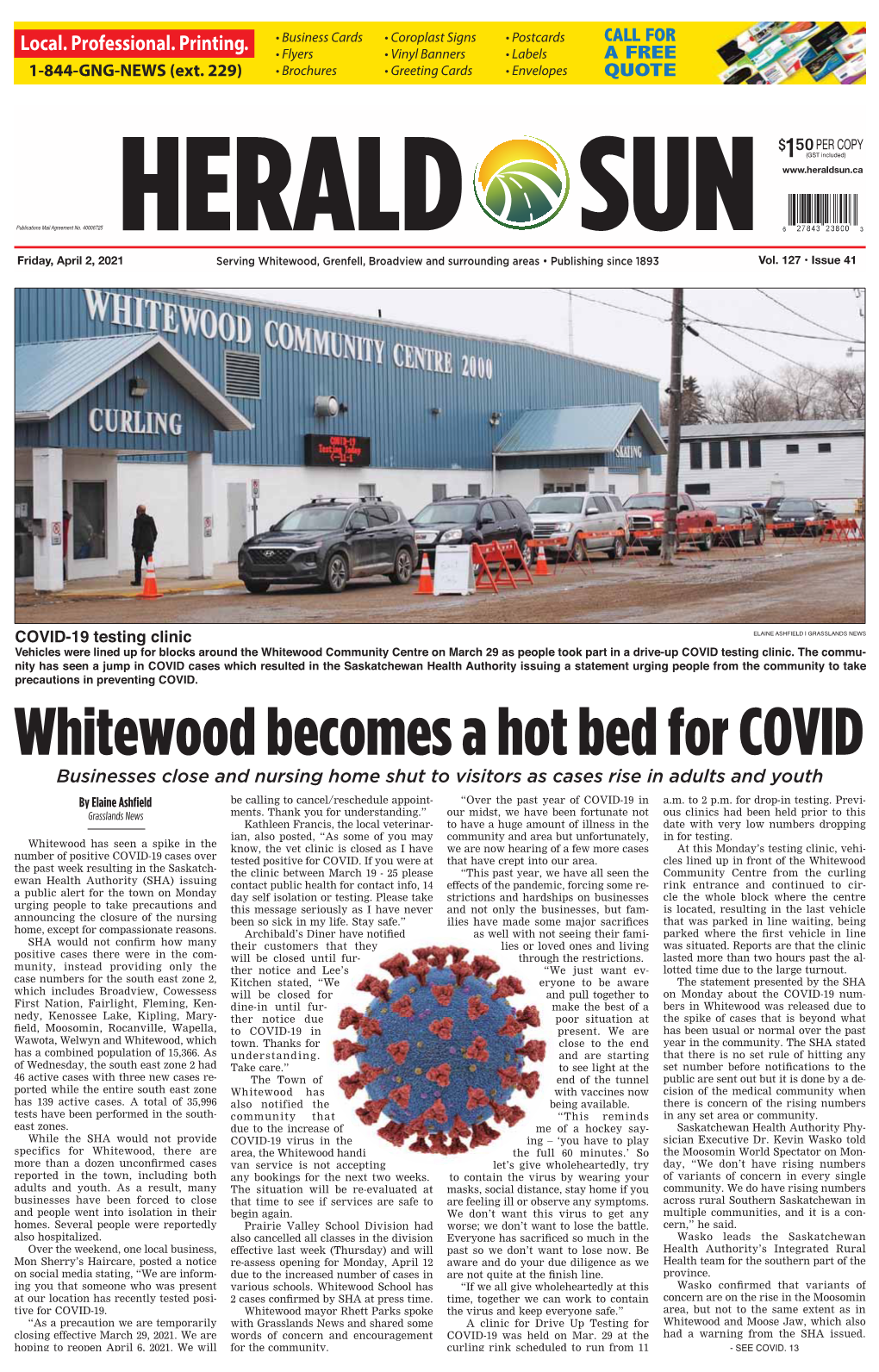 Whitewood Becomes a Hot Bed for COVID