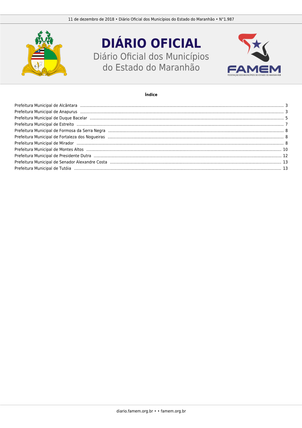 Diário Oficial Dos Municípios Do Estado Do Maranhão