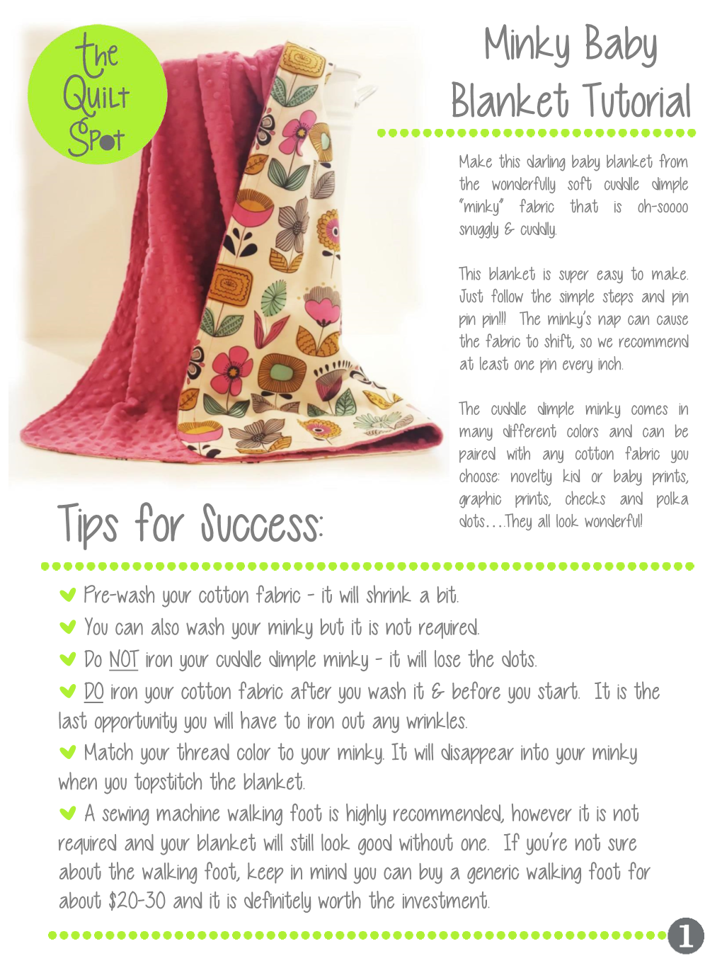 Minky Blanket Tutorial