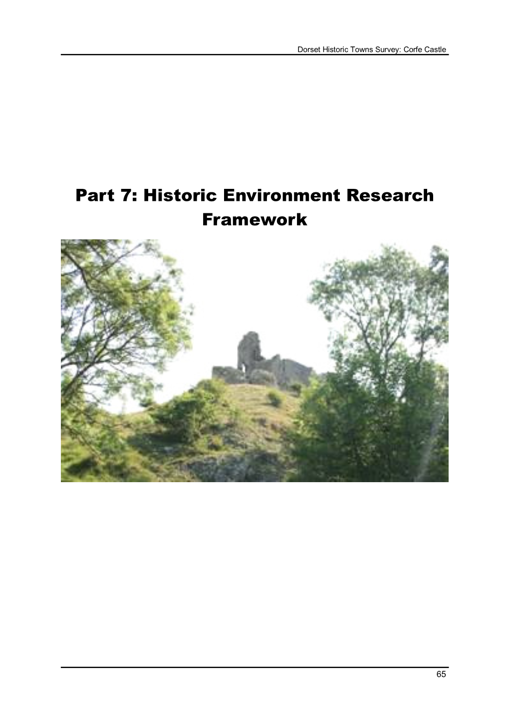 Part 7: Historic Environment Research Framework