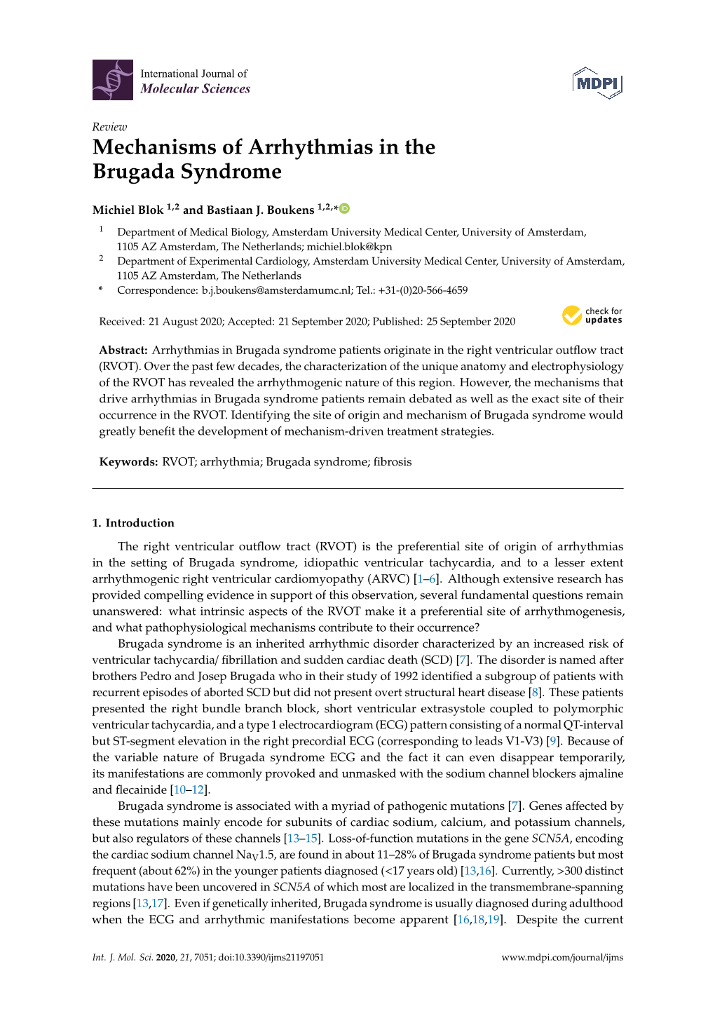 Mechanisms of Arrhythmias in the Brugada Syndrome