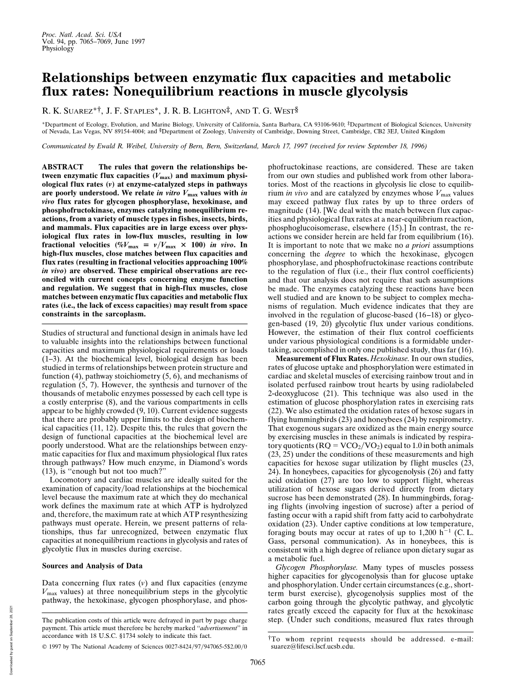 Relationships Between Enzymatic Flux Capacities and Metabolic Flux Rates: Nonequilibrium Reactions in Muscle Glycolysis