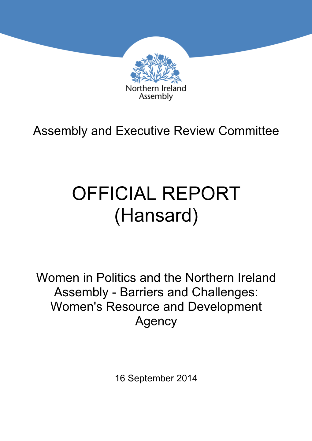 OFFICIAL REPORT (Hansard)