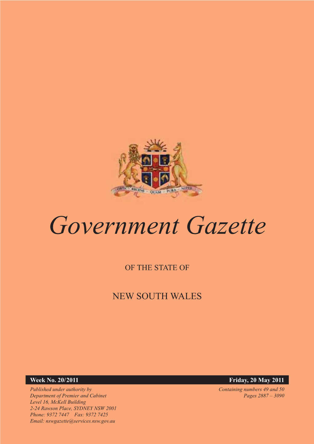 Government Gazette of 29 April 2011