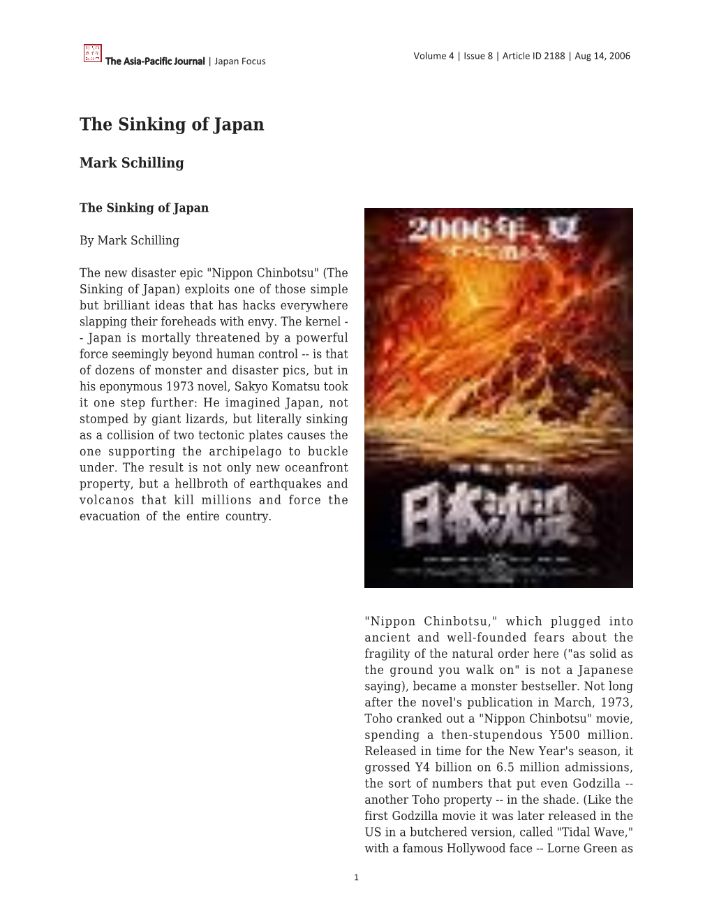 The Sinking of Japan